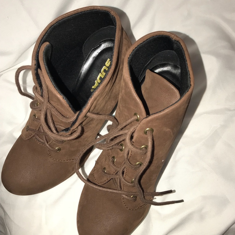 Brown Platform Booties - image 7